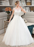 Lauren Ball-Gown/Princess Sweep Train Organza Satin Lace Wedding Dress With Beading Sequins UKP0017025