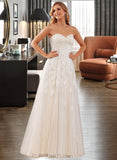 Laura A-Line Sweetheart Floor-Length Lace Wedding Dress With Sequins UKP0017034