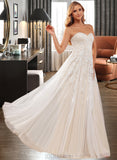 Laura A-Line Sweetheart Floor-Length Lace Wedding Dress With Sequins UKP0017034