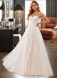 Laura A-Line Sweetheart Floor-Length Lace Wedding Dress With Sequins UKP0017034