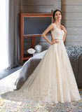 Alexus Ball-Gown/Princess Sweetheart Court Train Tulle Lace Wedding Dress With Beading Sequins UKP0017054