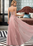 Susanna Ball-Gown/Princess V-neck Floor-Length Tulle Wedding Dress UKP0017059