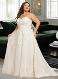 Christine Ball-Gown/Princess Sweetheart Court Train Tulle Lace Wedding Dress UKP0017060