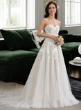 Christine Ball-Gown/Princess Sweetheart Court Train Tulle Lace Wedding Dress UKP0017060