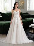 Christine Ball-Gown/Princess Sweetheart Court Train Tulle Lace Wedding Dress UKP0017060