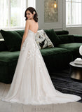 Christine Ball-Gown/Princess Sweetheart Court Train Tulle Lace Wedding Dress UKP0017060