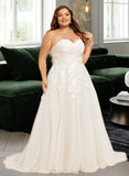 Christine Ball-Gown/Princess Sweetheart Court Train Tulle Lace Wedding Dress UKP0017060