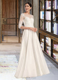 Amiyah A-Line Illusion Sweep Train Chiffon Wedding Dress With Sequins UKP0017077