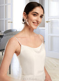 Ellie A-Line Cowl Neck Court Train Chiffon Wedding Dress With Beading UKP0017083