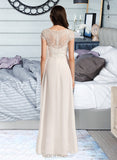 Maryjane A-Line V-neck Asymmetrical Chiffon Wedding Dress With Lace UKP0017122