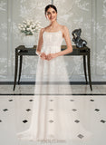 Priscilla A-Line Square Neckline Court Train Tulle Lace Wedding Dress With Beading Sequins UKP0017129