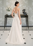 Priscilla A-Line Square Neckline Court Train Tulle Lace Wedding Dress With Beading Sequins UKP0017129