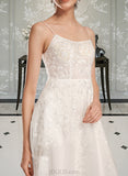 Priscilla A-Line Square Neckline Court Train Tulle Lace Wedding Dress With Beading Sequins UKP0017129