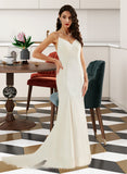 Destinee Trumpet/Mermaid V-neck Court Train Chiffon Wedding Dress UKP0017131