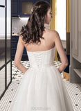 Aaliyah A-Line Sweetheart Tea-Length Satin Tulle Wedding Dress With Ruffle Beading Sequins UKP0017172