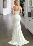 Ayana Trumpet/Mermaid Strapless Sweep Train Stretch Crepe Wedding Dress UKP0017185