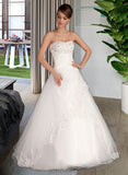 Josephine Ball-Gown/Princess Sweetheart Floor-Length Organza Wedding Dress With Ruffle Lace Beading UKP0017213