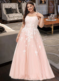 Sidney Ball-Gown/Princess Square Floor-Length Tulle Prom Dresses With Sequins UKP0017230