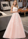 Sidney Ball-Gown/Princess Square Floor-Length Tulle Prom Dresses With Sequins UKP0017230