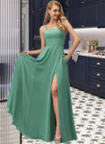 Harriet A-Line Square Floor-Length Chiffon Prom Dresses UKP0017233