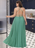 Harriet A-Line Square Floor-Length Chiffon Prom Dresses UKP0017233