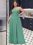 Harriet A-Line Square Floor-Length Chiffon Prom Dresses UKP0017233