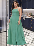 Harriet A-Line Square Floor-Length Chiffon Prom Dresses UKP0017233