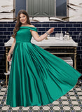 Halle Ball-Gown/Princess Off the Shoulder Floor-Length Satin Prom Dresses UKP0017246