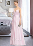 Joselyn A-line V-Neck Floor-Length Satin Prom Dresses UKP0017255