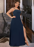 Taliyah A-line Square Floor-Length Chiffon Prom Dresses UKP0017261