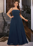 Taliyah A-line Square Floor-Length Chiffon Prom Dresses UKP0017261