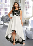 Baylee Ball-Gown/Princess Scoop Asymmetrical Satin Lace Prom Dresses UKP0017269