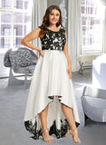 Baylee Ball-Gown/Princess Scoop Asymmetrical Satin Lace Prom Dresses UKP0017269