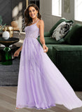 Aisha Ball-Gown/Princess Scoop Sweep Train Tulle Lace Prom Dresses With Sequins UKP0017293