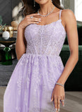 Aisha Ball-Gown/Princess Scoop Sweep Train Tulle Lace Prom Dresses With Sequins UKP0017293