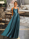 Gina A-line Cowl Floor-Length Charmeuse Prom Dresses UKP0017297