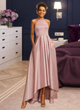 Mckayla A-Line Square Asymmetrical Satin Prom Dresses UKP0017302