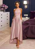 Mckayla A-Line Square Asymmetrical Satin Prom Dresses UKP0017302