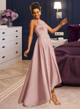 Mckayla A-Line Square Asymmetrical Satin Prom Dresses UKP0017302