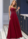 Olivia A-Line Sweetheart Floor-Length Chiffon Prom Dresses With Beading Sequins UKP0017319