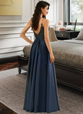 Julissa A-Line V-neck Floor-Length Lace Prom Dresses UKP0017348