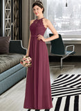 Tanya A-line Scoop Floor-Length Chiffon Lace Prom Dresses UKP0017392