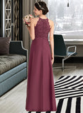 Tanya A-line Scoop Floor-Length Chiffon Lace Prom Dresses UKP0017392