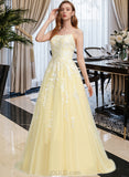 Kayley Ball-Gown/Princess Square Sweep Train Tulle Lace Prom Dresses UKP0017393