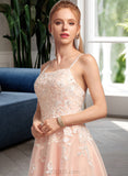 Yasmin A-Line Square Knee-Length Tulle Prom Dresses With Beading UKP0017415