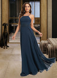 Carly A-line Halter Floor-Length Chiffon Lace Prom Dresses UKP0017417