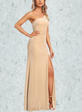 Sadie Trumpet/Mermaid One Shoulder Floor-Length Velvet Bridesmaid Dress UKP0017445