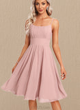 Caitlyn A-line Scoop Knee-Length Chiffon Bridesmaid Dress UKP0017456