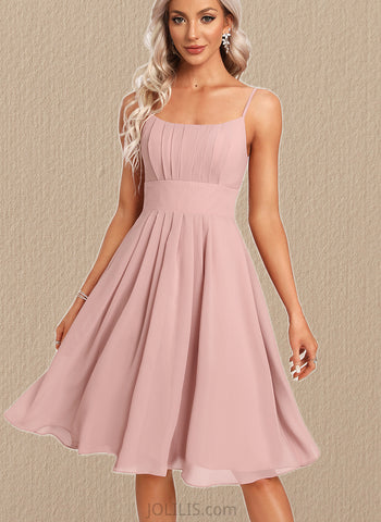 Caitlyn A-line Scoop Knee-Length Chiffon Bridesmaid Dress UKP0017456