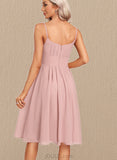 Caitlyn A-line Scoop Knee-Length Chiffon Bridesmaid Dress UKP0017456